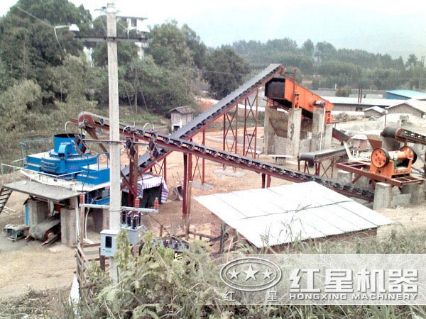 河卵石制砂機生產現場 河卵石制砂機生產現場