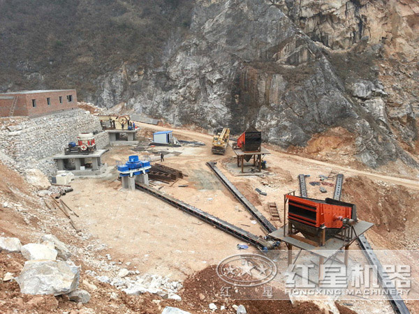 建筑用石英砂制砂現場圖