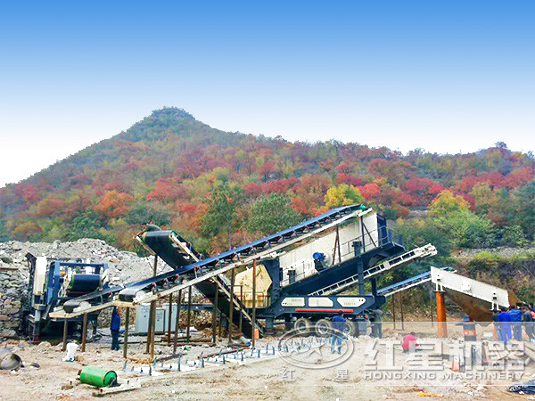 時產200噸流動制砂機應用現場