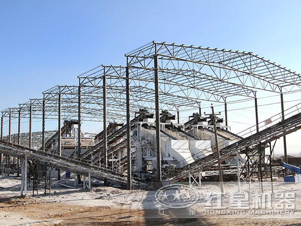 鵝卵石制砂生產線現場