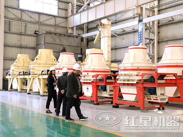 客戶參觀河卵石制沙機 客戶參觀河卵石制沙機