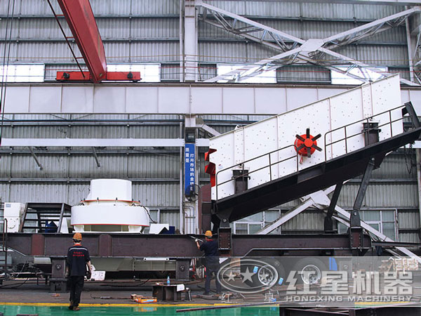 移動式小型碎沙機車間生產制造 移動式小型碎沙機車間生產制造