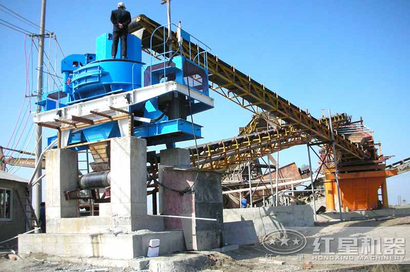 河卵石打沙機現場作業圖 河卵石打沙機現場作業圖