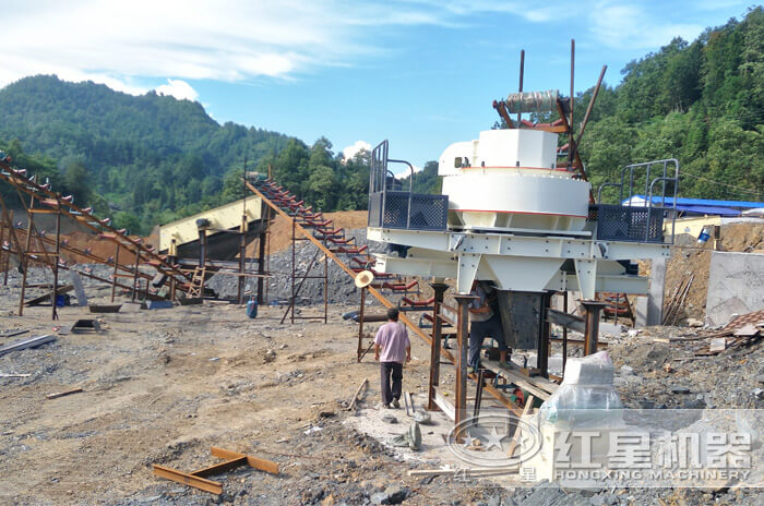 鵝卵石打沙機安裝現場 鵝卵石打沙機安裝現場