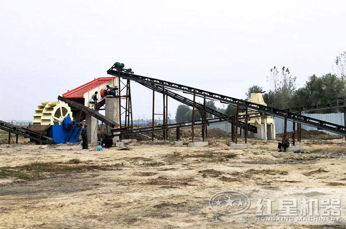 輪式混凝土砂石分離設備作業現場 輪式混凝土砂石分離設備作業現場