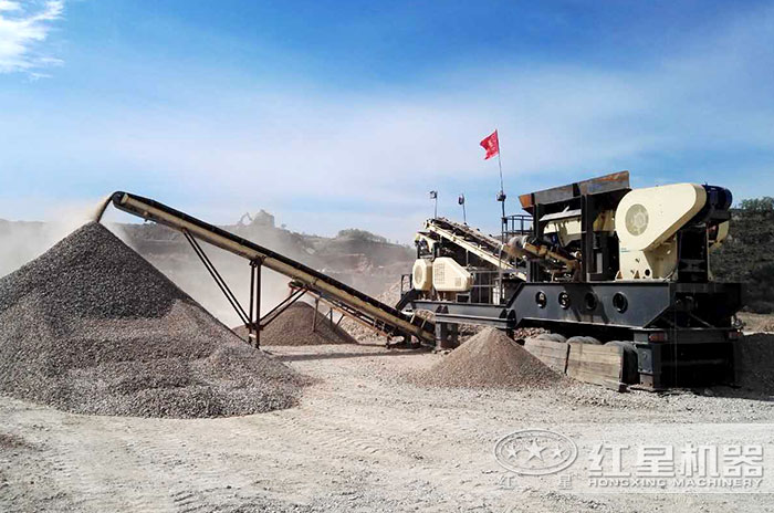 紅星福建用戶車載石料加工機作業現場