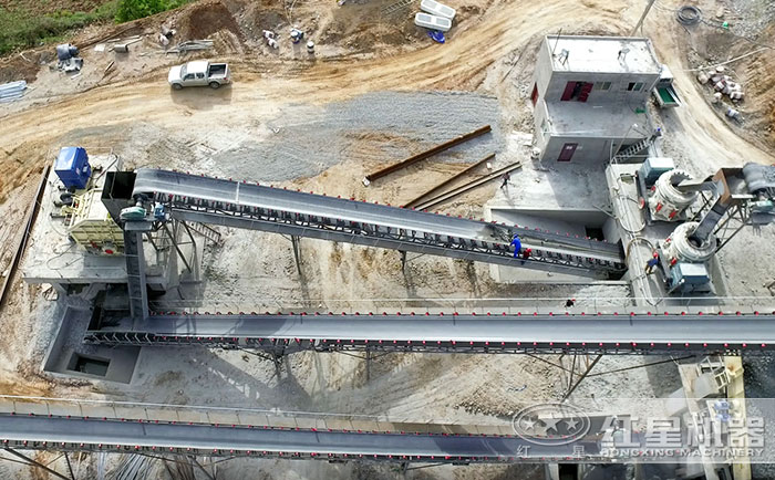 石子破碎加工現場全景俯瞰圖 石子破碎加工現場全景俯瞰圖