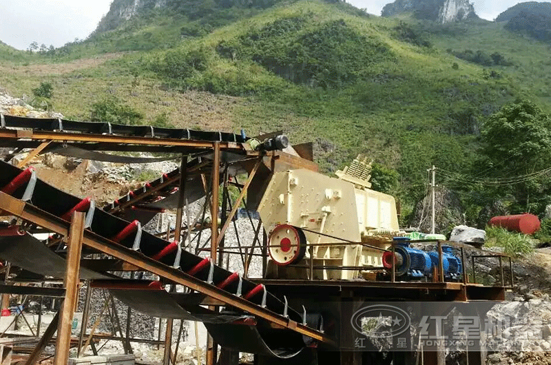 固定式建筑垃圾破碎生產線配置現場